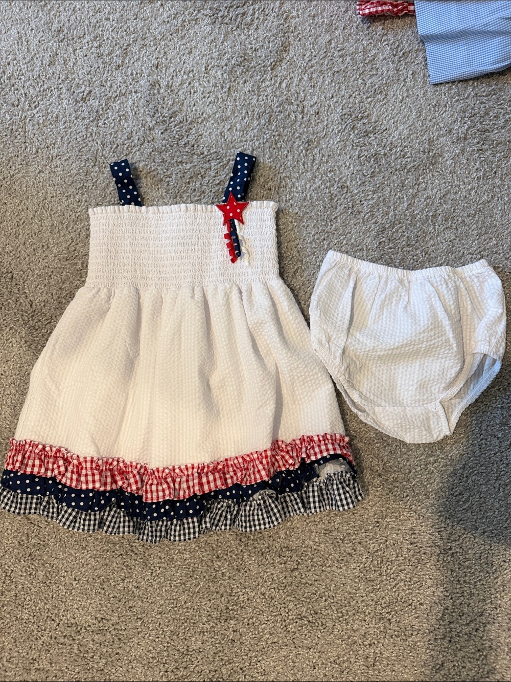Rare Editions Seersucker Patriotic Dress